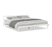 vidaXL Letto Extra Lungo Senza Materasso Bianco 200x220 cm in Pino, Struttura Letto, Base Letto, Mobile Camera da Letto, Telaio Letto, Letto