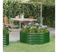vidaXL Letto Giardino Acciaio Verniciato a Polvere 100x100x36 cm Verde