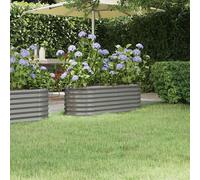 vidaXL Letto Giardino Acciaio Verniciato a Polvere 114x40x36 cm Grigio