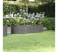 vidaXL Letto Giardino Acciaio Verniciato a Polvere 152x80x36 cm Grigio