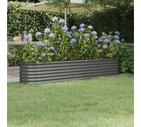 vidaXL Letto Giardino Acciaio Verniciato a Polvere 224x40x36 cm Grigio