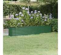 vidaXL Letto Giardino Acciaio Verniciato a Polvere 224x40x36 cm Verde
