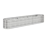 vidaXL Letto Giardino Acciaio Verniciato a Polvere 224x40x36cm Argento