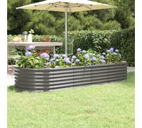 vidaXL Letto Giardino Acciaio Verniciato a Polvere 224x80x36 cm Grigio