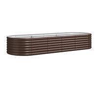vidaXL Letto Giardino Acciaio Verniciato a Polvere 224x80x36cm Marrone
