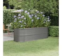 vidaXL Letto Giardino Acciaio Verniciato a Polvere 224x80x68 cm Grigio
