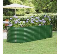 vidaXL Letto Giardino Acciaio Verniciato a Polvere 249x100x68 cm Verde