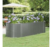 vidaXL Letto Giardino Acciaio Verniciato a Polvere 249x100x68cm Grigio