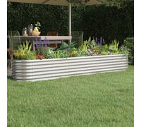 vidaXL Letto Giardino Acciaio Verniciato a Polvere 260x40x36cm Argento