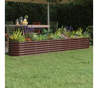 vidaXL Letto Giardino Acciaio Verniciato a Polvere 260x40x36cm Marrone