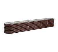 vidaXL Letto Giardino Acciaio Verniciato a Polvere 260x40x36cm Marrone