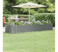 vidaXL Letto Giardino Acciaio Verniciato a Polvere 296x80x36 cm Grigio
