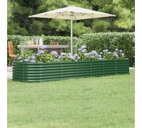 vidaXL Letto Giardino Acciaio Verniciato a Polvere 296x80x36 cm Verde