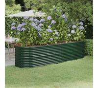 vidaXL Letto Giardino Acciaio Verniciato a Polvere 296x80x68 cm Verde