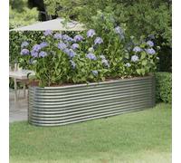 vidaXL Letto Giardino Acciaio Verniciato a Polvere 296x80x68cm Argento