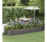 vidaXL Letto Giardino Acciaio Verniciato a Polvere 322x100x36cm Grigio