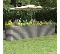 vidaXL Letto Giardino Acciaio Verniciato a Polvere 332x40x68 cm Grigio
