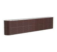 vidaXL Letto Giardino Acciaio Verniciato a Polvere 332x40x68cm Marrone