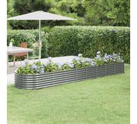 vidaXL Letto Giardino Acciaio Verniciato a Polvere 368x80x36 cm Grigio