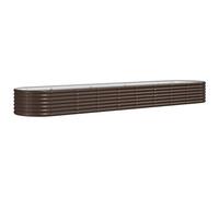 VIDAXL - Letto Giardino Acciaio Verniciato a Polvere 368x80x36cm Marrone