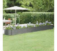 vidaXL Letto Giardino Acciaio Verniciato a Polvere 440x80x36 cm Grigio