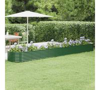vidaXL Letto Giardino Acciaio Verniciato a Polvere 440x80x36 cm Verde