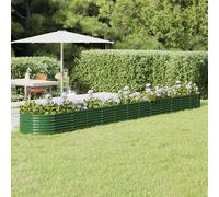 vidaXL Letto Giardino Acciaio Verniciato a Polvere 512x80x36 cm Verde