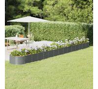 vidaXL Letto Giardino Acciaio Verniciato a Polvere 620x80x36 cm Grigio