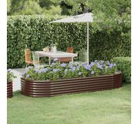 vidaXL Letto Giardino Acciaio Verniciato Polvere 249x100x36cm Marrone