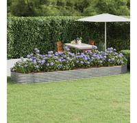 vidaXL Letto Giardino Acciaio Verniciato Polvere 450x140x36 cm Argento