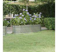 vidaXL Letto Giardino Acciaio Zincato 152x40x36cm Argento
