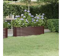 vidaXL Letto Giardino Acciaio Zincato 152x40x36cm Marrone