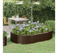 vidaXL Letto Giardino Acciaio Zincato 214x140x36 cm Marrone