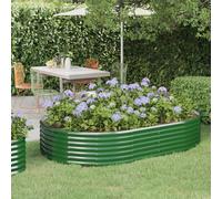 vidaXL Letto Giardino Acciaio Zincato 214x140x36 cm Verde