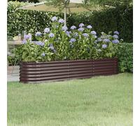 vidaXL Letto Giardino Acciaio Verniciato a Polvere 224x40x36cm Marrone