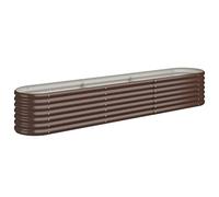 vidaXL Letto Giardino Acciaio Verniciato a Polvere 224x40x36cm Marrone