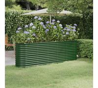 vidaXL Letto Giardino Acciaio Zincato 224x40x68 cm Verde
