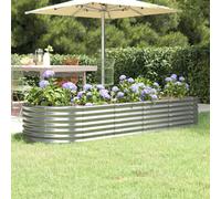 vidaXL Letto Giardino Acciaio Zincato 224x80x36cm Argento