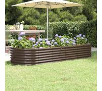 vidaXL Letto Giardino Acciaio Zincato 224x80x36cm Marrone