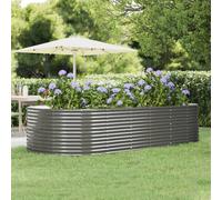 vidaXL Letto Giardino Acciaio Verniciato Polvere 291x140x68 cm Grigio