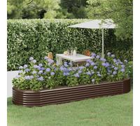 vidaXL Letto Giardino Acciaio Zincato 322x100x36 cm Marrone