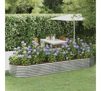 vidaXL Letto Giardino Acciaio Zincato 322x100x36cm Argento