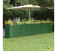 vidaXL Letto Giardino Acciaio Zincato 332x40x68 cm Verde