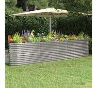 vidaXL Letto Giardino Acciaio Zincato 332x40x68cm Argento