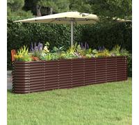 vidaXL Letto Giardino Acciaio Zincato 332x40x68cm Marrone