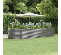 vidaXL Letto Giardino Acciaio Zincato 367x140x68 cm Grigio