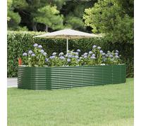 vidaXL Letto Giardino Acciaio Zincato 367x140x68 cm Verde