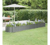 vidaXL Letto Giardino Acciaio Zincato 368x80x36 cm Grigio