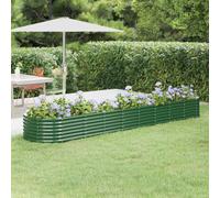 vidaXL Letto Giardino Acciaio Verniciato a Polvere 368x80x36 cm Verde