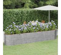 vidaXL Letto Giardino Acciaio Zincato 368x80x68cm Argento